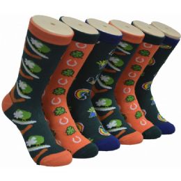 360 Wholesale Ladies Assorted Fun Colorful Printed Crew Socks Size 9-11