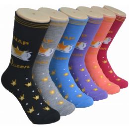 360 Bulk Ladies Assorted Fun Colorful Printed Crew Socks Size 9-11