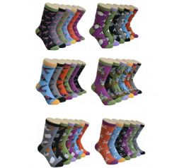 360 Bulk Ladies Assorted Fun Animal Printed Crew Socks Size 9-11