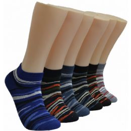 480 Pairs Mens Low Cut Ankle Sock In Assorted Stripe - Mens Ankle Sock