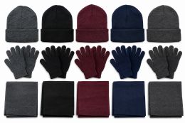 Yacht & Smith Unisex 3 Piece Winter Set Hat, Gloves & Scarf In Assorted Colors