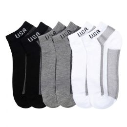 360 Wholesale Cotton Ankle Sock Usa Printed Size 4-6