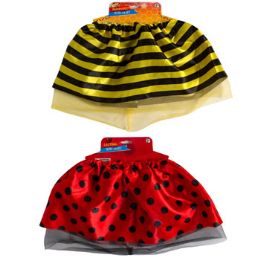24 Wholesale Tutu Satin Ladybug/bee Skirt Satin Prntd W/mesh Underlay Tcd