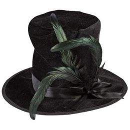 12 pieces Witch Hat Black Oversize Top Hat W/feather Trim Hlwn Ht/jhook7.87inh X 24in Dia - Halloween