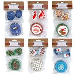24 Wholesale Baking Cup Kit Xmas 6ast 24-2in