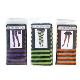 48 Wholesale Tights Adult Striped 3ast