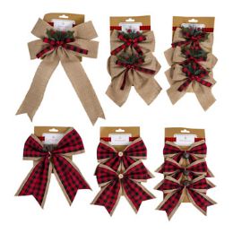 54 Pieces Bow Christmas 9ast Woodland - Bows & Ribbons
