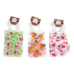 36 pieces Treat Bags W/handles 6pk 3ast Xmas Prints 5x3.25x8in Barbell Header - Halloween