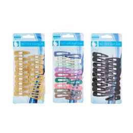 72 of Hair Snap Clips Metal 18pc 3ast