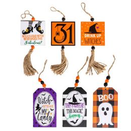 24 Wholesale Ornament Halloween Mdf 3.9/5.9in