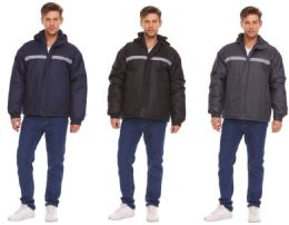 Yacht & Smith Mens Hooded Winter Jacket With Safety Reflector