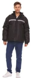 36 Pieces Yacht & Smith Warm Down Thick Insulated Mens Hooded Winter Jacket With Safety Reflector - Mens Jackets