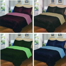 3 Wholesale Luxury Reversible Comforter Blanket King Size 101 X 86 Navy Light Blue