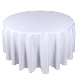 12 Bulk Round Tablecloths White Bleached White Spun 72 Inch