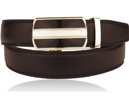 12 Wholesale Mens Leather Slide Belt In Brown