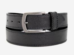 24 Pieces Men's Belt Casual Dress With Single Prong Buckle In Black - Mens Belts