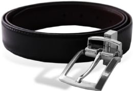 24 Wholesale Men's Belt Casual Dress With Single Prong Buckle Adjustable In Black And Brown