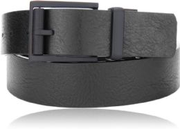 24 Wholesale Mens Reversible Single Prong Belt In Black