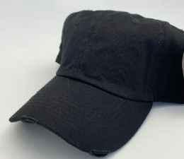 24 Wholesale Cap Men Women Plain Dad Hats Low Profile Solid Ball Cap In Black
