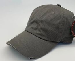 24 Wholesale Cap Men Women Plain Dad Hats Low Profile Dark Grey Ball Cap
