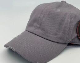 24 Wholesale Cap Men Women Plain Dad Hats Low Profile Grey Ball Cap