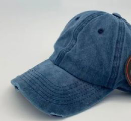 24 Wholesale Cap Men Women Plain Dad Hats Low Profile Pigment Dyed Navy Ball Cap