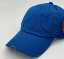 24 of Cap Men Women Plain Dad Hats Low Profile Royal Blue Ball Cap