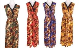 24 Pieces Ladies Floral Pattern V Neck Long Summer Dress - Womens Sundresses & Fashion