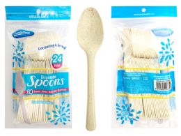 48 Wholesale Spoon 24 Piece Bag 3 Assorted Color With Sealable Bag