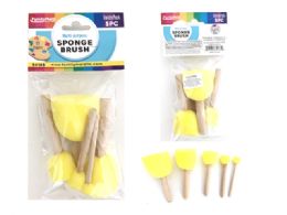 96 Wholesale Paint Sponges 5pc With Stick