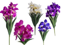 24 of Iris 7 Flower Bouquet Assorted Colors