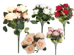 24 of Rose 10 Flower Bouquet Assorted Colors
