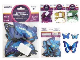 144 Pieces Butterfly Embellishments - Arts & Crafts