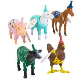 40 Wholesale Bulleye Birthday Animal Figurine 5 Asst *1.00* Sheep, Cow, Pig,chicken, Horse