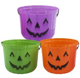 24 pieces Bucket Pumpkin Molded Plastic - Halloween