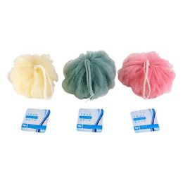 24 pieces Bath Sponge W/string 58g Cream/pink/seafoam Hba/ht - Bath And Body