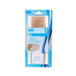 24 of Cotton Swabs 250ct Wood Stick Hba Blister Card