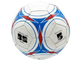 12 Wholesale Size 5 Soccer Ball With Classic Red And Blue Design
