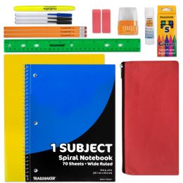 48 Wholesale 20 Piece School Supply Kit