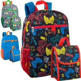 24 Wholesale 16 Inch Backpack With Matching Lunch Bag - Boys