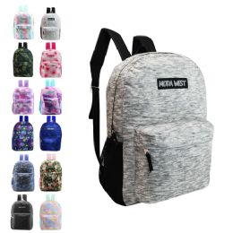 24 Pieces 17 Inch Classic Wholesale Backpack In Assorted Prints - Backpacks 17"