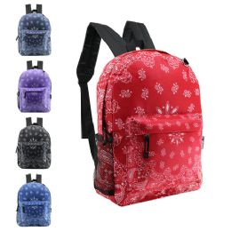 24 Pieces 17 Inch Classic Wholesale Backpack In Assorted Prints - Backpacks 17"