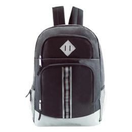 24 Pieces 18 Inch Deluxe Backpack In Black - Backpacks 18" or Larger