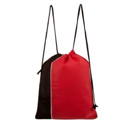100 Pieces 16 Inch Drawstring Wholesale Backpack In Red With Black - Draw String & Sling Packs