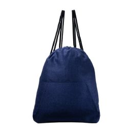 50 Pieces 16 Inch Stretchy Drawstring Backpack In Navy Blue - Draw String & Sling Packs