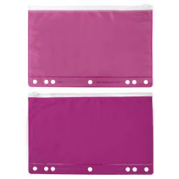 96 Bulk Clear And Pink Pencil Pouch