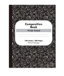 48 Bulk 100ct Marble Composition Book Wide Ruled Black