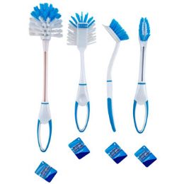 48 Wholesale Brush Household Cleaning 4 Styles 2tone Clr/toilet/grout/2-Dish Cleaning ht