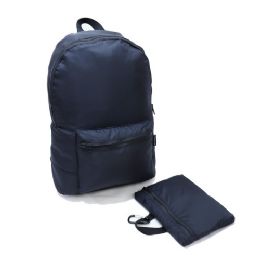 50 Pieces Foldable Nylon Backpack In Black - Backpacks 17"