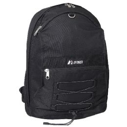 30 Wholesale Two Tone Backpack With Mesh Pockets In Black